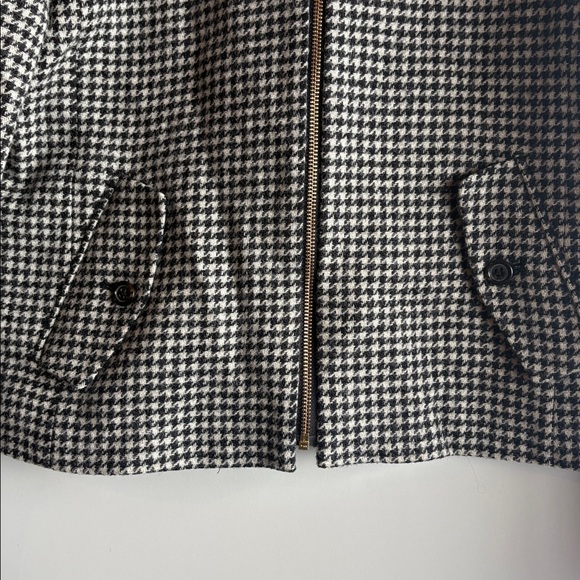 J. Crew English Wool Black and White Houndstooth Jacket Small - Picture 10 of 11